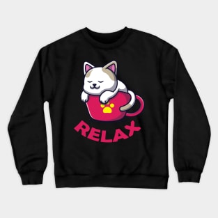 Relax! Inspirational - one word quote - Single word quote Crewneck Sweatshirt